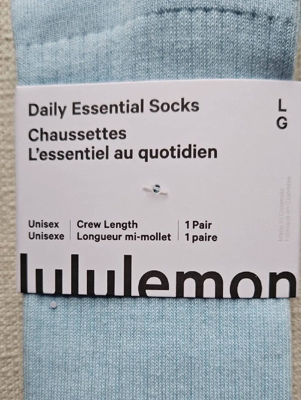 lululemon athletica Unisex Daily Essential Crew Socks - Light Blue